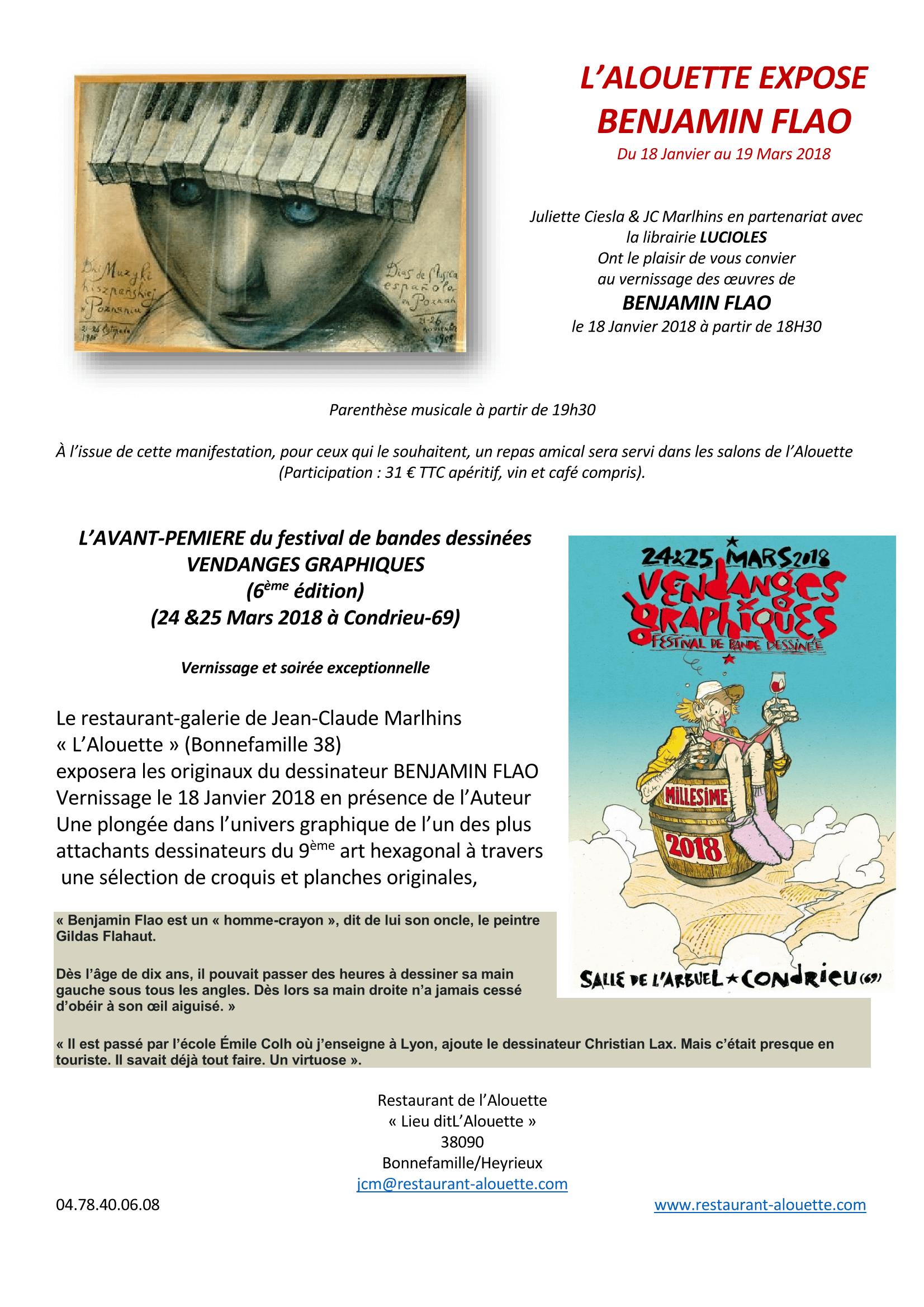 EXPOSITION BENJAMIN FLAO